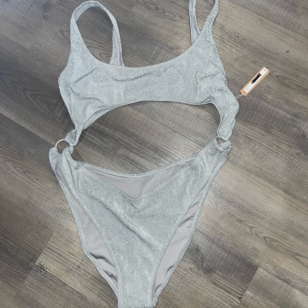 SKIMS Silver One Piece Swimsuit